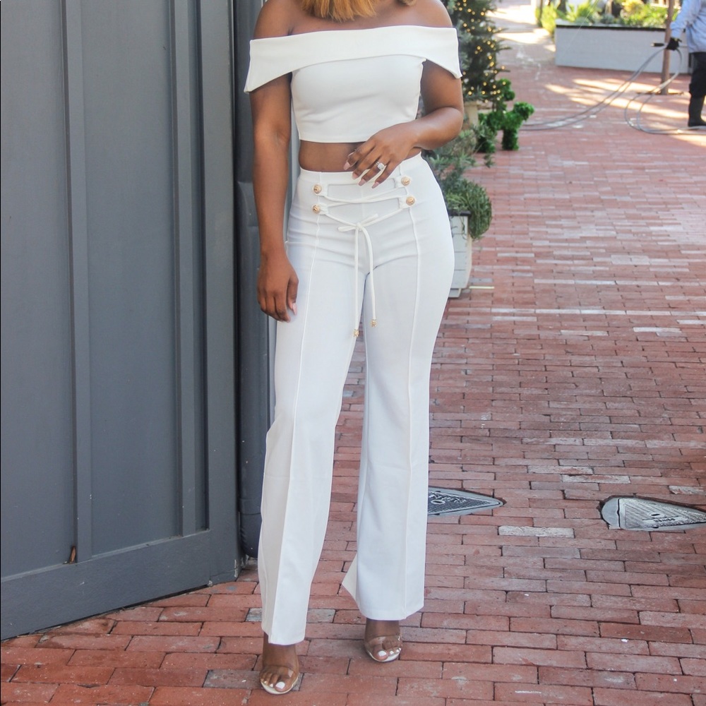 Ivory high waist pants